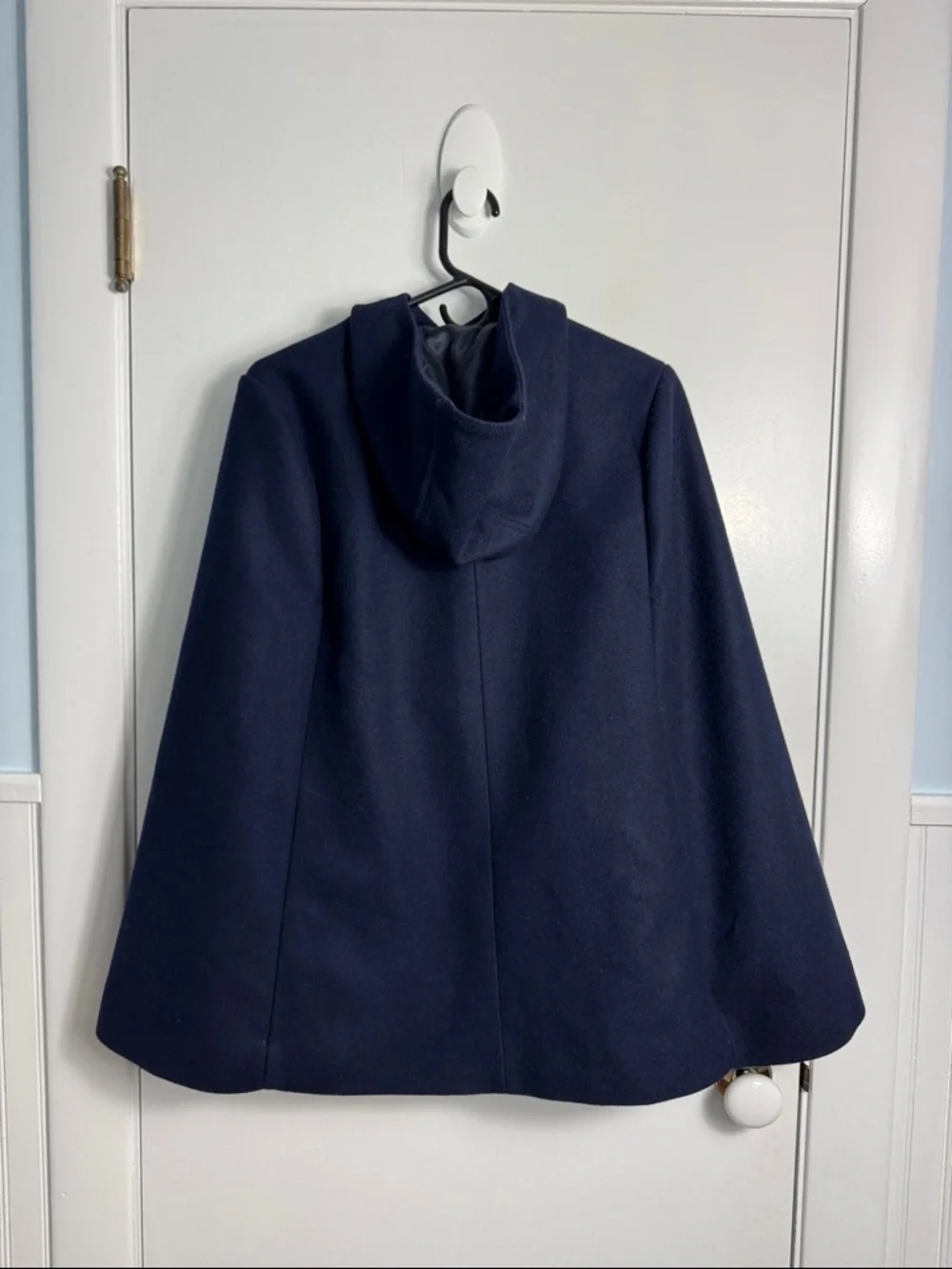 J Crew Cape Poncho Wool Cashmere Toggle‎ Coat Navy Size XXS/XS - Picture 6 of 12